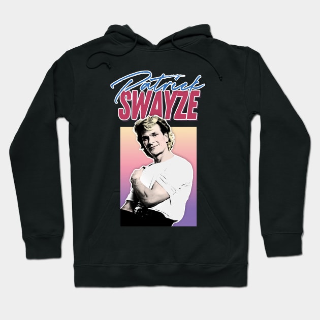 Patrick Swayze - Retro 90s Styled Fanart Design Hoodie by DankFutura